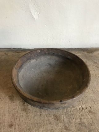 BEST EARLY Antique Small Wooden Bowl Footed Lip Patina Diminutive 19th C AAFA 8