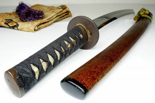Antique Japanese Wakizashi Sword Wazamono " Tadayoshi忠吉 " Samurai Katana Nihonto