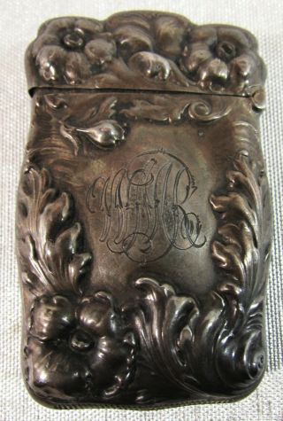 Antique Sterling Silver Match Safe Art Nouveau Vesta Nude Woman Depiction Beauty 2