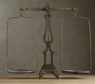 Rh Restoration Hardware Scale Of Justice Decor For Attorney Home Office 32”x28”