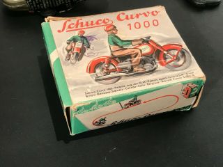 c.  1950 US Zone Germany Schuco Curvo 1000 Tin Clockwork Motorcycle Toy 10