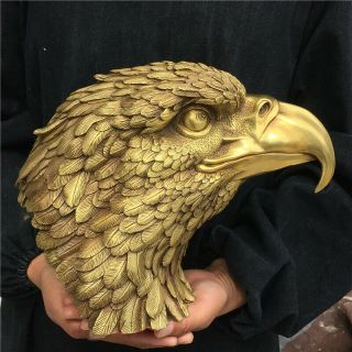 4.  3kg China Copper Casting Art Eagle Statue Bronze Brass Metal Ornament 0591T0 2