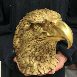4.  3kg China Copper Casting Art Eagle Statue Bronze Brass Metal Ornament 0591T0 3
