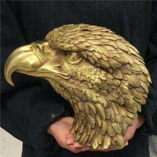 4.  3kg China Copper Casting Art Eagle Statue Bronze Brass Metal Ornament 0591T0 5