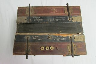 Atq Milano Organetto Mother of Pearl Button Accordion from 1800 ' s Germany 22U1 6