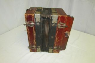 Atq Milano Organetto Mother of Pearl Button Accordion from 1800 ' s Germany 22U1 8