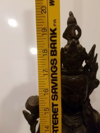 antique Sino - Tibetan ? Buddhist bronze statue FEMALE GODDESS DEITY 5