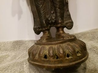 antique Sino - Tibetan ? Buddhist bronze statue FEMALE GODDESS DEITY 6