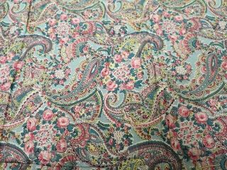 Early 20th Century Paisley Eiderdown Quilt.  Single.  Very Pretty