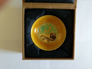 19th Century Chinese San Cai (three Color) Dish In Fitted Box