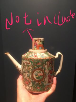 Very Big Antique Chinese Export Rose Medallion Teapot 3