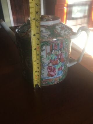 Very Big Antique Chinese Export Rose Medallion Teapot 5