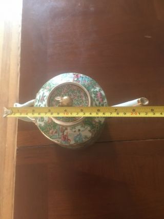 Very Big Antique Chinese Export Rose Medallion Teapot 6