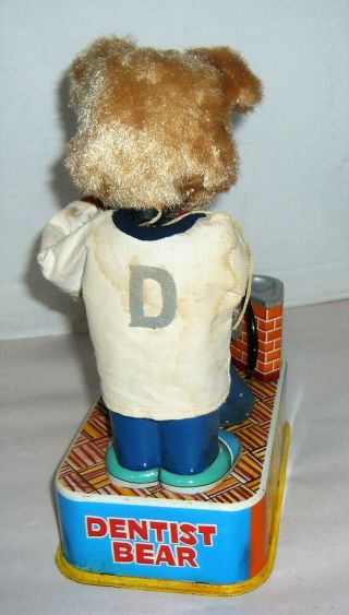 VINTAGE 1950 ' S JAPAN TIN BATTERY OP.  DENTIST BEAR 5