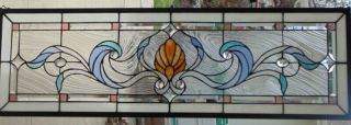 Stained Glass Transom Window Hanging 49 X 15 1/4