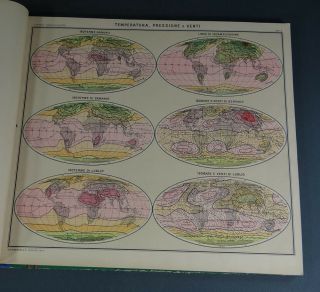 1939 Italian Giuseppe Pennesi Geography Atlas Physical&Political Map G.  B.  Paravia 5