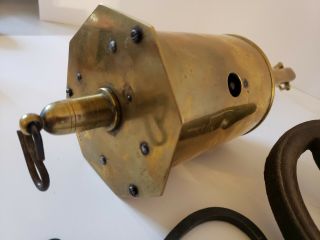 Antique Salter Clockwork Key Wind Brass Hearth Fireplace Bottle Jack Spit Turner 5