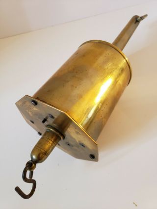 Antique Salter Clockwork Key Wind Brass Hearth Fireplace Bottle Jack Spit Turner 7