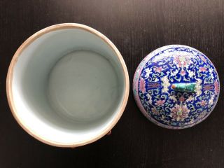 Antique Chinese Famille Peranakan Straits Nyonya Porcelain Kamcheng Bowl w Lid 6