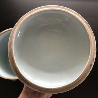 Antique Chinese Famille Peranakan Straits Nyonya Porcelain Kamcheng Bowl w Lid 7