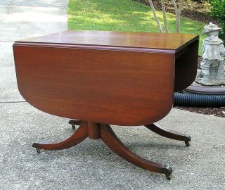 Vintage Duncan Phyfe Drop Leaf Dining Table Built In Leaf Castors,  Auburn Ga
