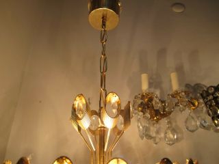 By PALWA Pretty Austrian Real Swarovski Crystal Chandelier 1940 ' s 12 