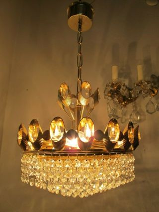 By PALWA Pretty Austrian Real Swarovski Crystal Chandelier 1940 ' s 12 