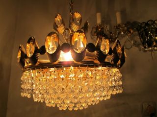 By PALWA Pretty Austrian Real Swarovski Crystal Chandelier 1940 ' s 12 