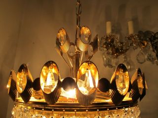 By PALWA Pretty Austrian Real Swarovski Crystal Chandelier 1940 ' s 12 