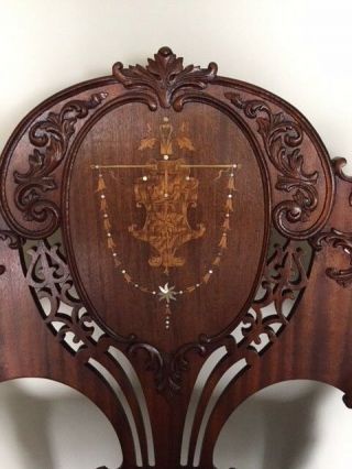 Antique 19th Century Mahogany Shield Back Accent Chair Inlay 3