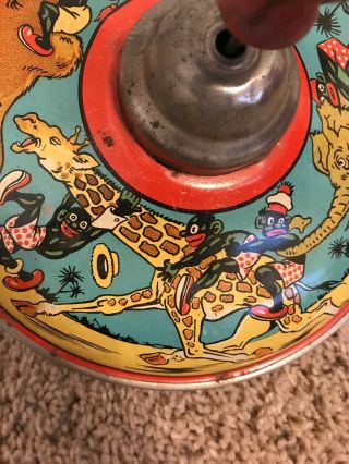 Antique Rare Little Black Sambo Tin Litho Toy Spinning Top.  Great cond. 10