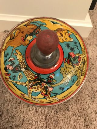Antique Rare Little Black Sambo Tin Litho Toy Spinning Top.  Great Cond.