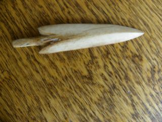 Native American Plains Indian 3 1/2 " Buffalo Bone Arrowhead - Perfect