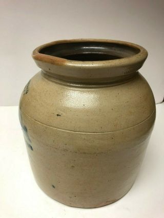 Vintage Large J.  B.  Caire & Co Pokeepsie N.  Y.  Cobalt Decorated Stoneware Crock 2