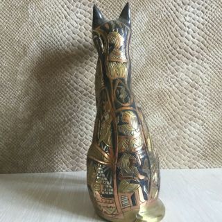 Egyptian Cat Goddess Bastet Bast Antique Ancient Egyptian Statue Bronze Carved 6