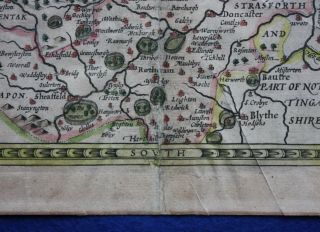 antique atlas map YORKSHIRE,  JOHN SPEED,  pub.  Sudbury & Humble,  c.  1646 10