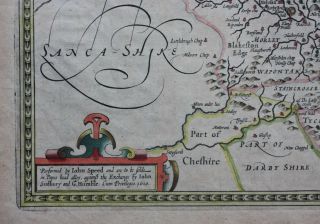 antique atlas map YORKSHIRE,  JOHN SPEED,  pub.  Sudbury & Humble,  c.  1646 3