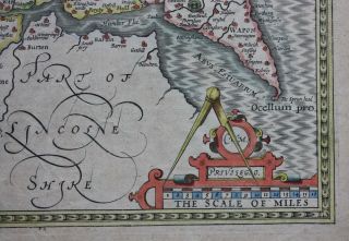 antique atlas map YORKSHIRE,  JOHN SPEED,  pub.  Sudbury & Humble,  c.  1646 4