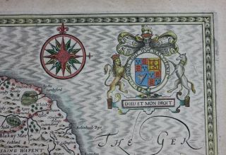 antique atlas map YORKSHIRE,  JOHN SPEED,  pub.  Sudbury & Humble,  c.  1646 5