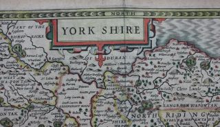 antique atlas map YORKSHIRE,  JOHN SPEED,  pub.  Sudbury & Humble,  c.  1646 6