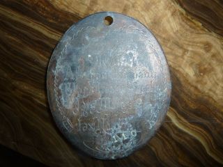Slave Tag.  Black Labor Supply tag.  Authentic,  Royal African Company dated 1725 3