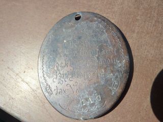 Slave Tag.  Black Labor Supply tag.  Authentic,  Royal African Company dated 1725 5