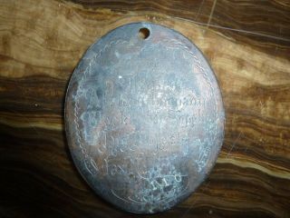 Slave Tag.  Black Labor Supply tag.  Authentic,  Royal African Company dated 1725 8