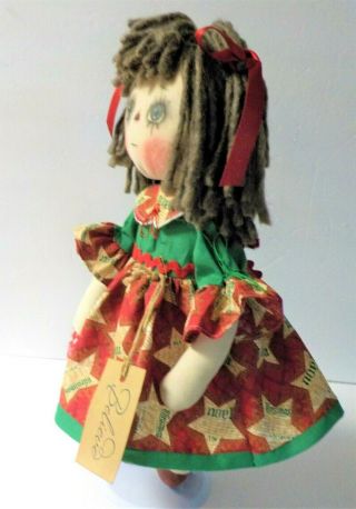 HM Primitive Raggedy Ann DOLL COUNTRY CHRISTMAS IN JULY/ STUFFED HEART ORNIE 7