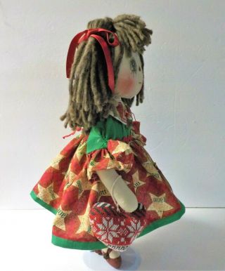 HM Primitive Raggedy Ann DOLL COUNTRY CHRISTMAS IN JULY/ STUFFED HEART ORNIE 9