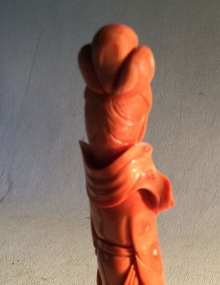 Antique Chinese Carved Salmon Fertility? Guanyin Natural Coral Figurine 315 Grms 9