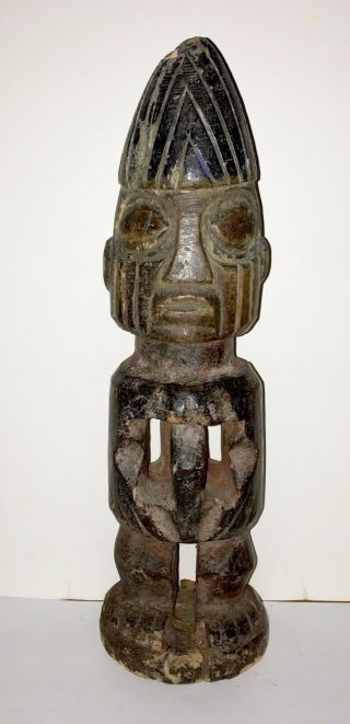 Yoruba People Rare Old Carved Wood Statue Of Ibeji Figure - From Nigeria (1)