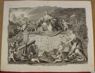 Atlante Novissimo 1779 Zatta Rare Antique Copper Engraved Allegorical Title Page