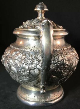 S.  Kirk & Son Repousse Sterling Silver Creamer & Sugar 474F No Mono 23.  5 Toz 7