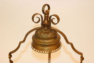 RARE VICTORIAN PARKER HANGING RUBY PARLOR OIL LAMP W/ PETTICOAT SHADE 12